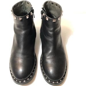 Black Rivet Ankle Boots